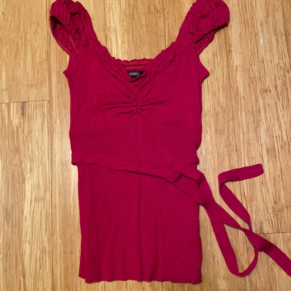 Cap sleeve pink shirt